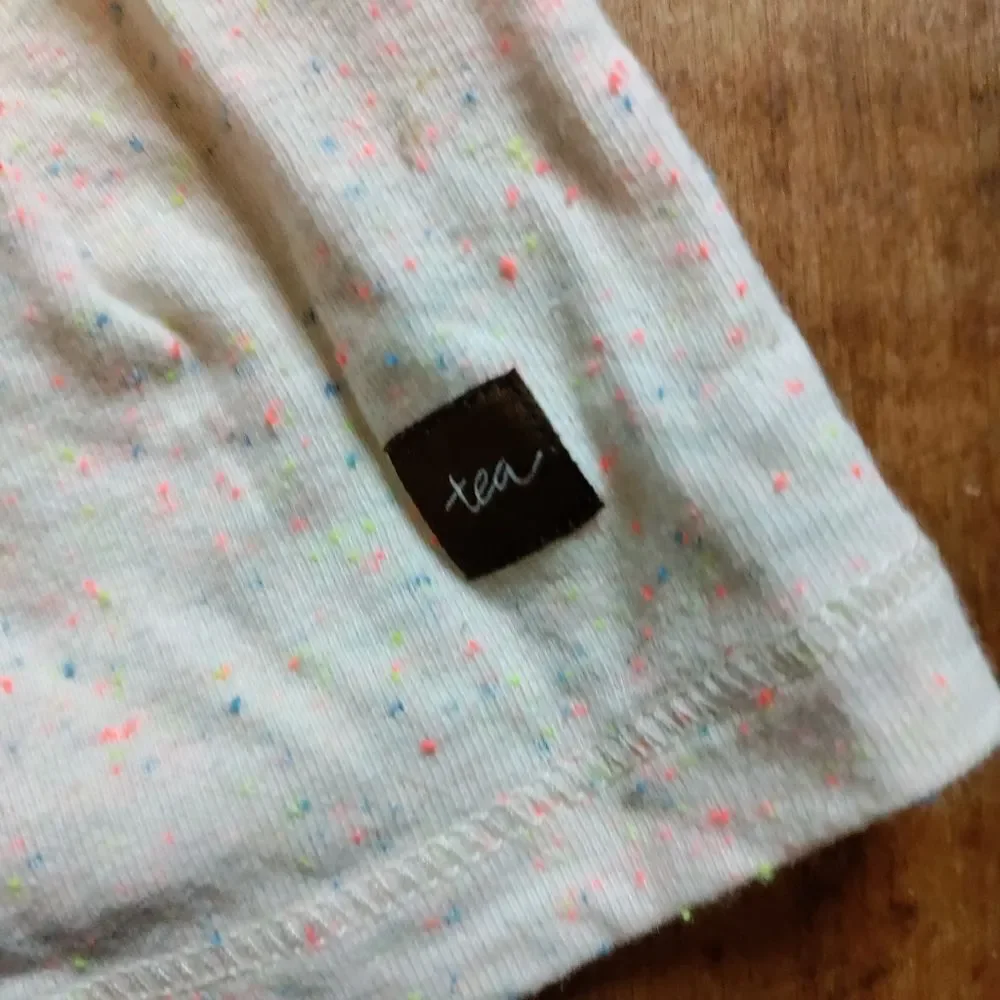 Tea Collection dress size 5 long sleeve cotton Cream rainbow speck Cotton Spring